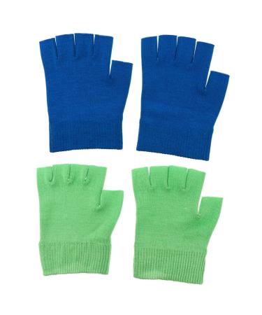 Healeved 4 Pairs Gel Gloves Lotion Gloves for Dry Hands Moisturizer Gloves Fingerless Gloves Moisturizing Gloves Half Finger Spa Gloves Hand Cracked Gloves Skin Care Cosmetic Knitting Miss