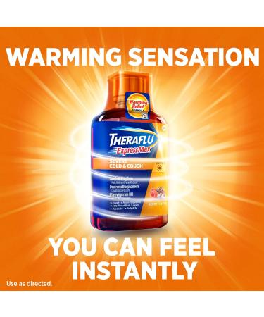 Theraflu ExpressMax Daytime Severe Cold & Cough Relief Syrup - 8.3 oz Bottle, Berry Flavor - Buy Online on GoSupps.com