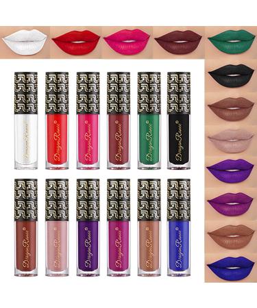 Petansy Matte Liquid Lipstick Set  Matte 24-hour Long Lasting Waterproof Lipstick  Multi Colored Non-Stick Cup Not Fade Lip Gloss Halloween Lipstick Makeup Gift for Women (A) - Buy Online on GoSupps.com