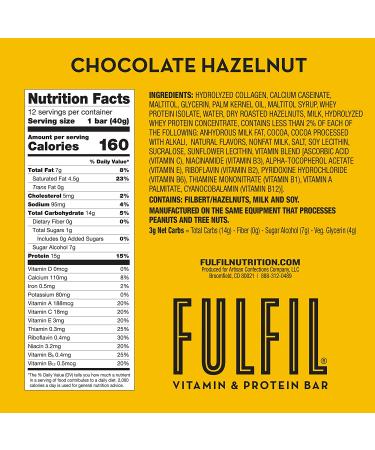 FULFIL Vitamin & Protein Snack Bars Variety Pack - 15g Protein, 8 Vitamins with Vitamin C - 12 Count - Buy Online on GoSupps.com