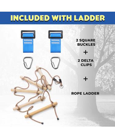 Climbing Rope Ladder for Kids - Tree House & Ninja Warrior Obstacle Course Attachment | Outdoor Playground Accessories for Ultimate Fun - Buy Online on GoSupps.com