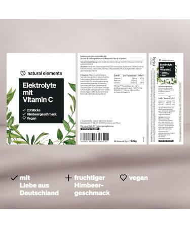 Electrolyte to Go - 20 Vegan Raspberry Sticks | On-the-Go Beverage Powder | Lab-Tested & Made in Germany - Buy Online on GoSupps.com