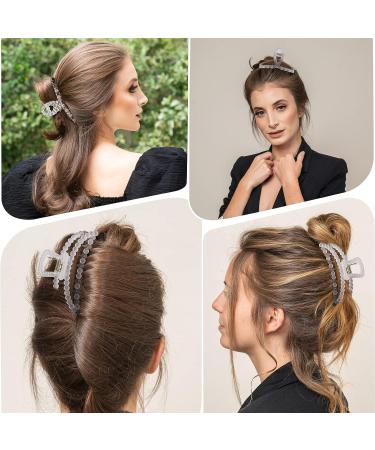 Yolev 3Pcs Clear Hair Claw Clips - Big Matte Banana Clips for Thick Hair | Fashion Hair Accessories for Women - Buy Online on GoSupps.com