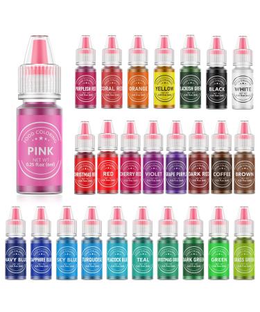 Food Coloring for Baking - 26 Vibrant Cake Food Coloring Liquid Set for Dessert Decorating, Food Grade Food Dye for Icing,Fondant,Cookies,Easter Egg,Making DIY Supplies Kit- 0.25 Fl. oz (6 ml)/Bottles