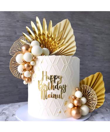 JeVenis Champagne Cake Topper Rose Cake Decoration Balls Gold Leaves Wedding Cake Toppers for Wedding Bridal Shower Birthday Party Color4 - Buy Online on GoSupps.com