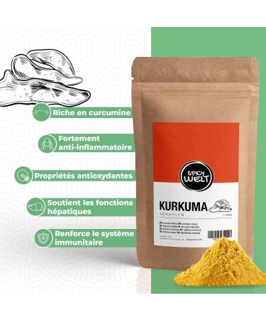 Spicy Welt Ground Turmeric (1kg) Premium Quality Turmeric Powder for Cooking Infusions Curries & Sauces | Yellow Color - Buy Online on GoSupps.com