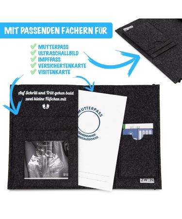Handmade Zwen Motherpass Envelope Koala Gray - Stylish Felt Organizer for German Mother Pass Ultrasound Images & Vaccination Pass - Perfect Pregnancy Gift - Buy Online on GoSupps.com
