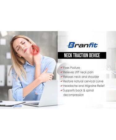 BRANFIT Cervical Neck Traction Device Adjustable & Inflatable Neck Support Pillow for Chronic Pain Relief & Spine Alignment - Buy Online on GoSupps.com