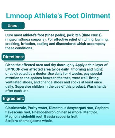 LMNOOP Athletes Foot Treatment Cream Maximum Strength - Antifungal Foot Cream for Itching, Blister, Burning, and Cracking - Natural Herbs - 1.76oz - Buy Online on GoSupps.com