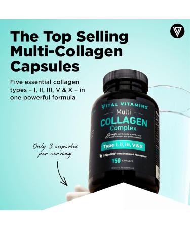 Vital Vitamins Multi-Collagen 150 ct + Hyaluronic Acid Capsules 60 ct - Buy Online on GoSupps.com