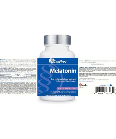 CanPrev Pure Melatonin 3 mg Sustained-Release 60 V-Caps Supports Restful & Extended Sleep Perfect for Sleep Management Travel Adjustments & Natural Sleep Rhythm - Melatonin Supplement for Adults - Buy Online on GoSupps.com