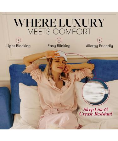 Beckham Hotel Collection Silk Sleep Mask - Pack of 2 Mulberry Silk Sleeping Masks for Men and Women - Adjustable Strap, Blackout Eye Mask for Sleeping & Travel - Grey - Buy Online on GoSupps.com