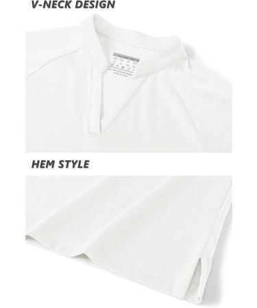 TACVASEN Women's V Neck Golf Polo Shirt - White, Medium | UPF 50+ Sun Protection - Buy Online on GoSupps.com