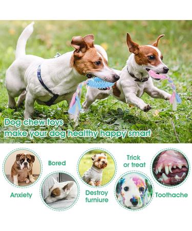 Cobee Puppy Tooth Toys - 4 Pc Interactive Rubber & Cotton Set for Teething Small Dogs | Soothing & Calming Chew Toys - Buy Online on GoSupps.com