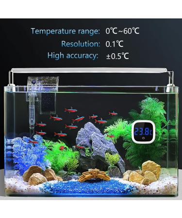 Brifit Mini Digital Aquarium Thermometer 2 Pieces - Precision LED Touch Screen for Freshwater & Marine Aquariums - Buy Online on GoSupps.com