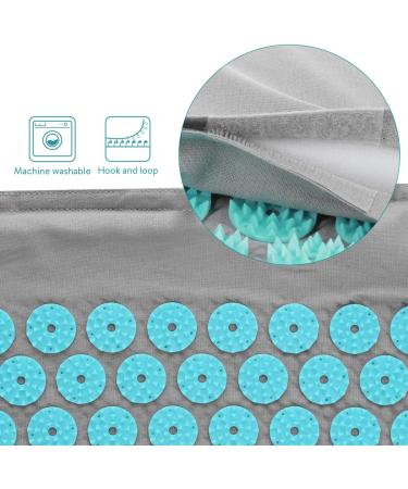 Navaris 2-in-1 Acupressure Massage Set - Shakti Mat & Pillow - Relaxation & Pain Relief - Lightweight Gray & Blue - Ships Internationally - Buy Online on GoSupps.com