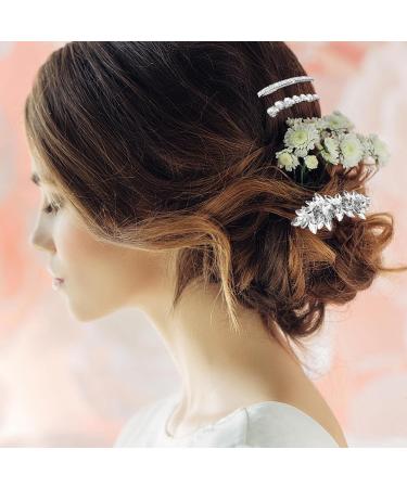 4 Pieces Wedding Hair Accessories for Women - Diamante Hair Clips Silver Hair Clips Wedding Guest Hair Accessories Pearl Hair Clip Hair Clips for Wedding Hairstyles Rhinestone Bridal Hair Clip - Buy Online on GoSupps.com