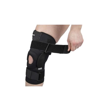 Hinged Adjustable Neoprene Knee Support Brace with Unique Multi Strap Design and Open Patella by Body-TEC (XL 46.5-50 cm) XL 46.5 - 50 cm