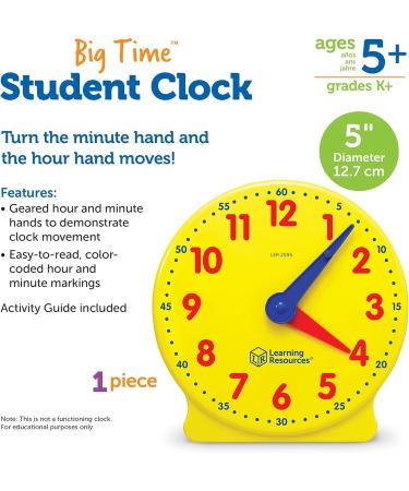 Big Time Learning 12-Hour Learning Watch - Interactive Clock for Kids | Educational Time Management Tool for Children Aged 5+ - Buy Online on GoSupps.com