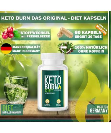 Keto Burn Diet Capsules - High-Quality Natural Supplements for Men & Women | 60 Glucomannan Capsules for Weight Loss - Buy Online on GoSupps.com