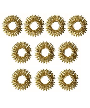 10 pieces of acupressure rings Massage rings for fingers massage ring for stress reduction and promotion of blood circulation finger massage or toe massage (gold) golden