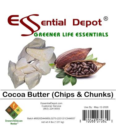 Cocoa Butter Chips Flakes - 4 lb | Sealed PP Square Pail | Resealable Lid | Microwave & Freezer Safe - Buy Online on GoSupps.com