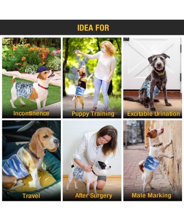Premium Washable Belly Bands for Male Dogs - Pack of 3 | Dog Diapers & Belly Bands (S Print) - International Shipping Available - Buy Online on GoSupps.com