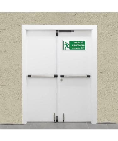 Pubblimania Emergency Exit Sticker - Durable PVC for Indoor/Outdoor Use (29cm x 13cm) | International Shipping Available - Buy Online on GoSupps.com