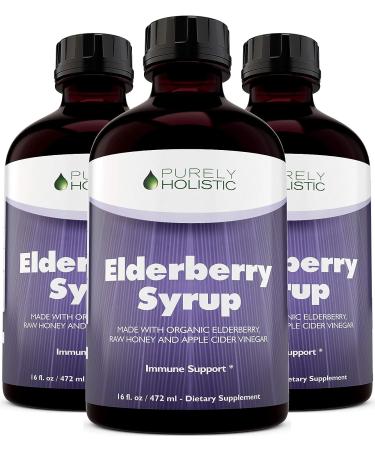 Organic Elderberry Syrup for Adults & Kids - 50% MORE 16 fl oz - Immune Support with Black Sambucus, Propolis, Echinacea, Raw Honey & Apple Cider Vinegar - Buy Online on GoSupps.com