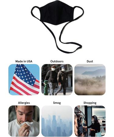 Buy Sub_Urban RIOT Adjustable Ear Loops Black Face Masks - 3 Pack 100% Cotton Neck Strap & Air Filter Pocket Made in USA Fast International Shipping - Buy Online on GoSupps.com