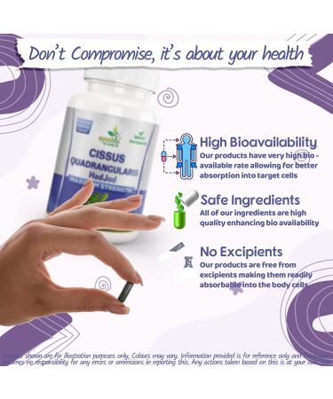 Organic Ayushya Cissus Quadrangularis Capsules - 60 Capsules for Natural Bone Health - Buy Online on GoSupps.com