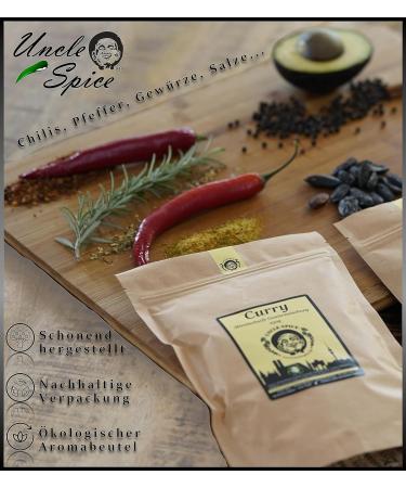 Uncle Spice Bio Curry Spice Mix 250g - Authentic Madras Curry Powder Premium Quality No Additives - De- KO-005 - Perfect for Sauces & Currywurst - Buy Online on GoSupps.com