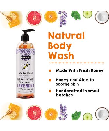 Beessential Natural Lavender Body Wash | Sulfate-Free Shower Gel with Essential Oils | 16 oz for Men & Women - International Shipping Available - Buy Online on GoSupps.com