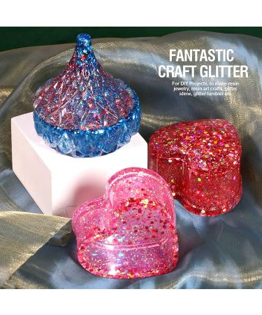 Leobro 15 Colors Chunky Glitter Set - 150g Holographic Glitter Powder for Epoxy Resin Nail Art & Decoration with 10 Mixing Spoons - Buy Online on GoSupps.com