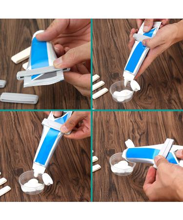 Calary 6pcs Toothpaste Tube Squeezer Dispenser | 3 Sizes Plastic Rolling Clip | Bathroom Organizer (Gray/White) - Buy Online on GoSupps.com