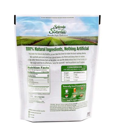 SPLENDA Naturals Stevia Zero Calorie Sweetener Refill - 16 oz Jar - Buy Online on GoSupps.com