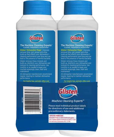 Glisten Dishwasher Magic Machine Cleaner & Disinfectant 12oz - 2-Pack - Buy Online on GoSupps.com