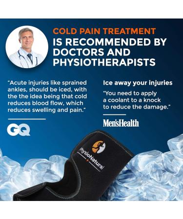 PhysioNatural Foot & Ankle Ice Wrap with 2 Cold Gel Packs for Pain Relief - Ideal for Sprained Ankle, Achilles Tendon Injuries, Plantar Fasciitis, Bursitis & Sore Feet (XS-XL) - Buy Online on GoSupps.com