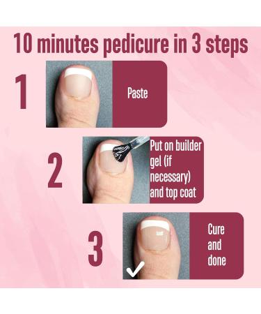 NOVO OVO Nude Pink French Tip Toenail Extensions - 360Pcs Soft Gel Full Cover False Nails - DIY Nail Kit with Pre-Applied Tip Primer - Square/Round Shape - 15 Sizes Included - Buy Online on GoSupps.com