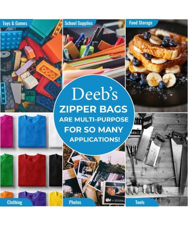 Deeb's 100 Count 4x6 inches Poly Bag Clear Craft Resealable Plastic Baggy Zipper Bags with Writeable White Label Block 4" x 6" - Buy Online on GoSupps.com