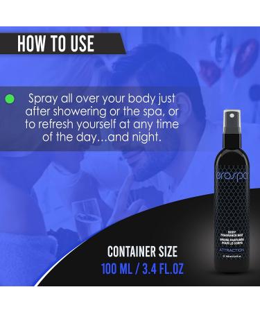 Aromatherapy Body Fragrance Mist 100 ml/3.4 Fl oZ Fragrant Body Spray for Men and Women Sensual Body Scent with Natural Extracts Vegan Gluten Free & 100% Body-Safe (ATTRACTION) - Buy Online on GoSupps.com
