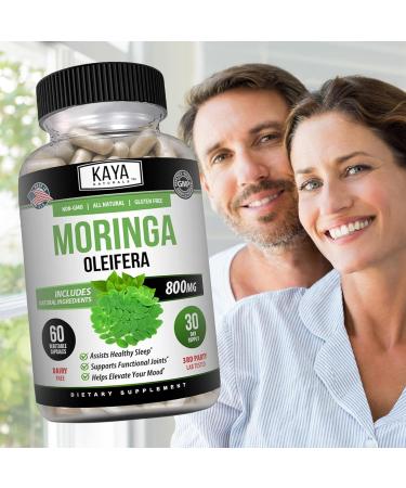 Kaya Naturals Moringa Leaf Extract - Complete Greens Superfood Supplement - Pure Miracle Tree Moringa - Boost Energy Naturally - Nutrient Dense Vitamins for Adult - 60 Veggie Count 60 Count (Pack of 1) - Buy Online on GoSupps.com