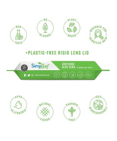 Simpleaf Flushable Wet Wipes For Adults - Eco-Friendly, Paraben & Alcohol-Free, Septic Safe, Hypoallergenic with Aloe Vera & Vitamin E - 6 Pack, 25 Count - Buy Online on GoSupps.com
