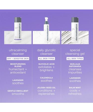 Dermalogica Ultracalming Cleanser Gentle Face Wash for Sensitive Skin - Calms and Cools Redness and Discomfort PH balanced Non- Foaming Gel - Cream Type 8.4 Fl Oz (Pack of 1) - Buy Online on GoSupps.com