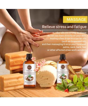Coconut Essential Oil (100ML) 100% Pure Natural Organic Coconut Oil for Diffuser Massage Skin Care Yoga - Buy Online on GoSupps.com