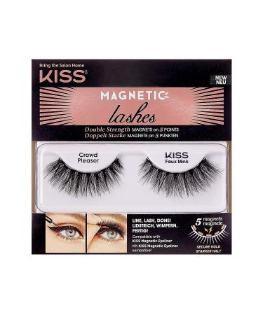 KISS Magnetic Lashes Crowd Pleaser - 1 Pair of Wind Resistant Synthetic False Eyelashes with Double Strength Magnets - Dermatologist Tested, Lasts Up to 16 Hours, Reusable up to 15 Times - Buy Online on GoSupps.com