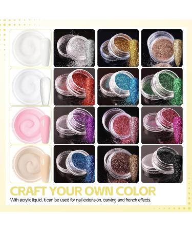 Complete Acrylic Nail Kit for Beginners & Professionals - 12pcs Nail Art Set with Glitter Powder & Tools | DIY Nail Decoration Gifts - Buy Online on GoSupps.com