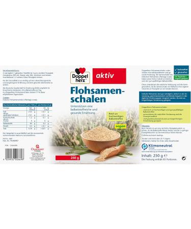 Doppelherz Psyllium Husks - 250g for High-Fiber Healthy Diet - Tasteless - International Shipping Available - Buy Online on GoSupps.com