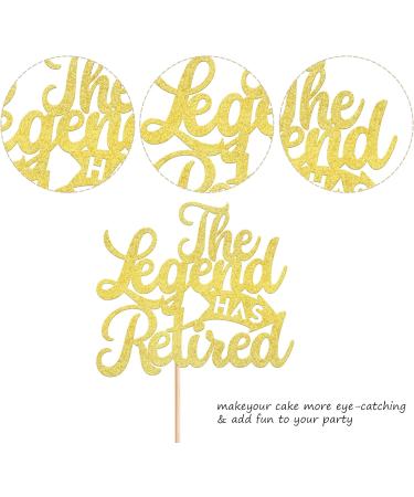 Xsstarmi 1 Pack The Legend Has Retired Cake Topper Gold Glitter Goodbye Tension Hello Pension Cake Pick Happy Retirement Cake Decorations for Farewell Retired Party Decor Supplies 1xgold - Buy Online on GoSupps.com