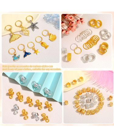 Qinzave 292-Piece Braid Accessories Set | Gold & Silver Pendant LOC Jewelry Dreadlock Accessories for Men Women & Girls - Buy Online on GoSupps.com